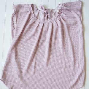 NWOT LC Lauren Conrad Gingham Blouse with Bow Sz L